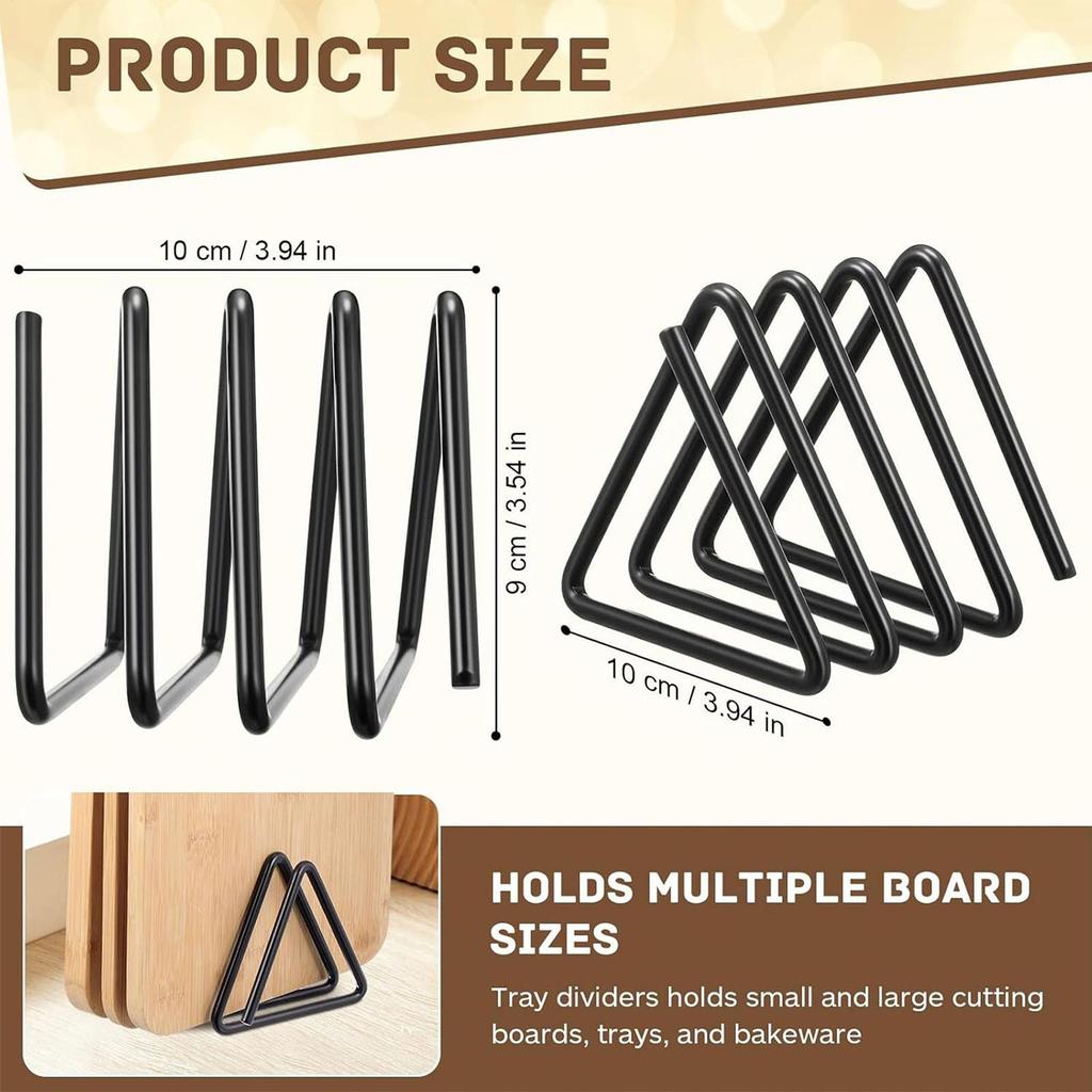 Cutting Board Holder Space-Saving Triangular Stand Counter Pan Sheets Rack Organizer for Dish Utensils Lid Bakeware Cabinet