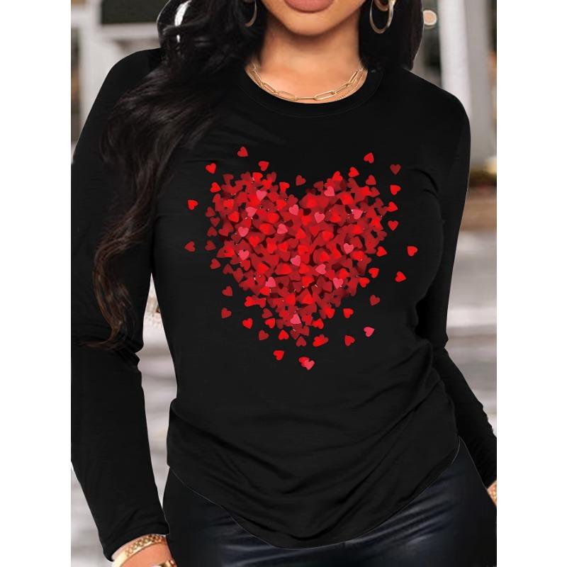 Spring and Autumn Women's Graphic Printed Long Sleeve Round Neck Casual Top