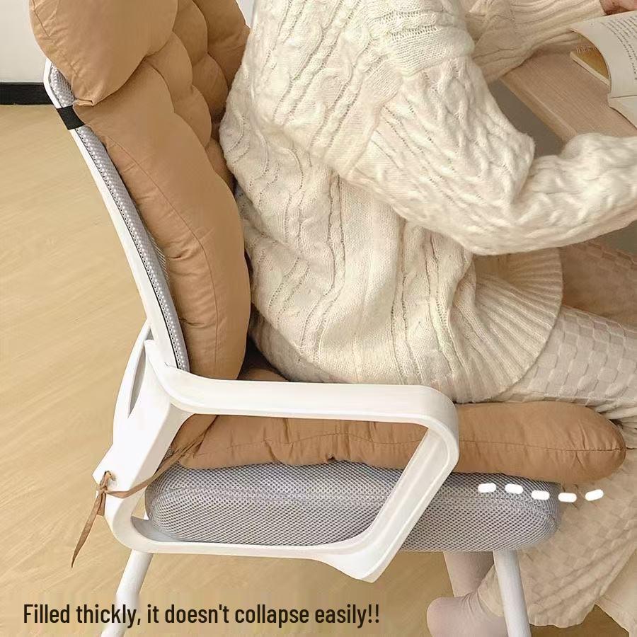 Almofada Integrada para Assento e Encosto de Cadeira de Escritório com Tiras Grossas para Conforto em Longos Períodos Sentado