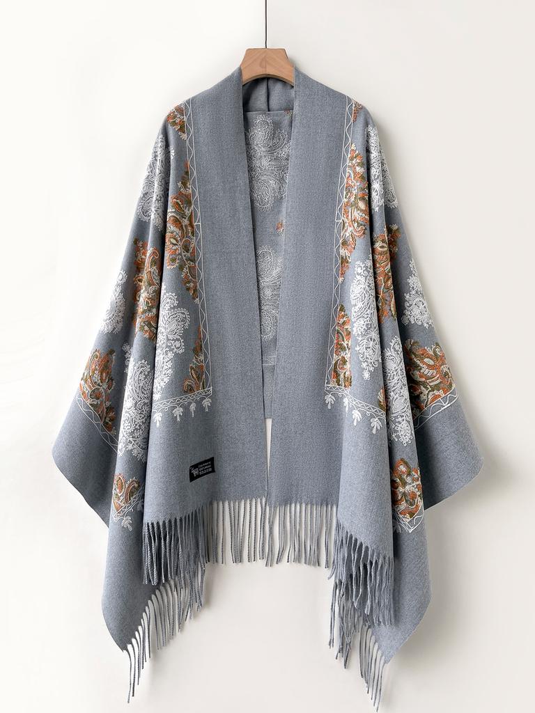Winter Warm Cashmere Scarf For Women Embroidered Pashmina Blanket Thick Shawl Wrap Fashionable Neck Warmer Bufanda Echarpe