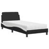 VidaXL Lit avec matelas noir et blanc 80x200 cm similicuir, meuble de chambre à coucher, lit simple, cadre de lit incurvé, 3208302