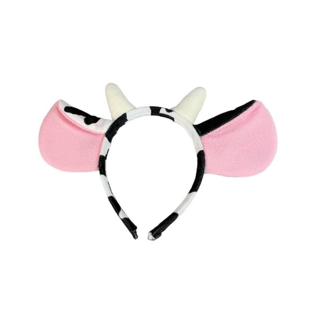 Hair-Pressing Animal Ears Hair Hoop Polyester Dairy Cow Hairband Halloween Carnival