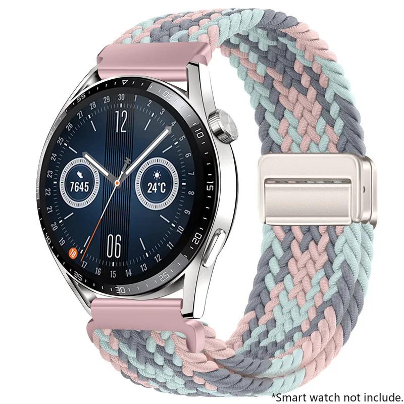 22mm 20mm Nylon Buckle Strap for Huawei Watch GT5 4 3 2 46mm/4Pro 3Pro Bracelet for Samsung Watch7/6/5/4/Classic Adjustable Belt