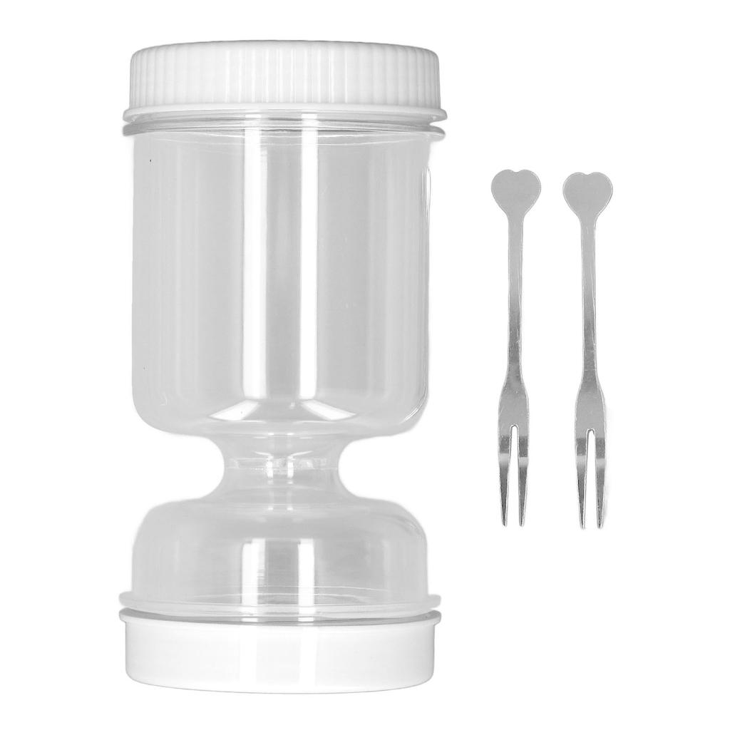 Pickle Jar Wet Dry Separation Transparent Plastic Pickle Separator Container with Filter Exhaust Vent and 2 Forks