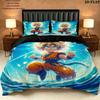 Son Goku Muster Bettwäsche Steppdecke Set Bettbezug Kissenbezug Zuhause Geburtstagsgeschenk(1 Bettbezug + 2 Kissenbezüge, ohne Füllung)