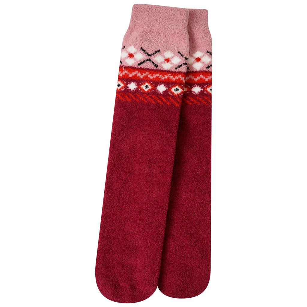 Unisex Adult Festivity Fair Isle Fluffy Christmas Socks