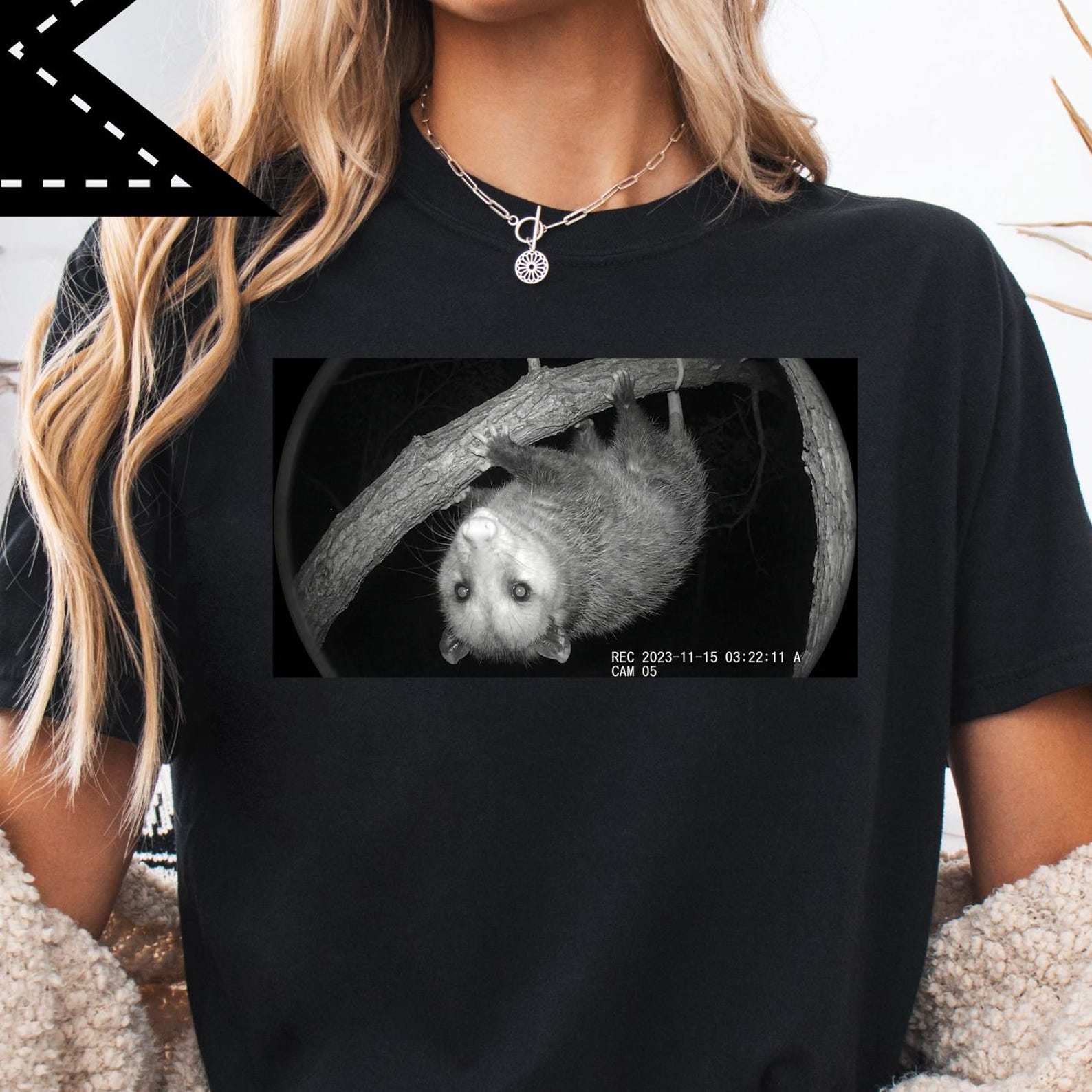 Opossum Hanging Shirt, Nightcam Sensory Humor Tee, Neurodivergent T-shirt 2XL