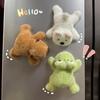 Cute Cartoon Plush Doll Refrigerator Magnets Laying Down Animal Toys Fun Cultural Creative Travel Souvenirs Ideal Gifts