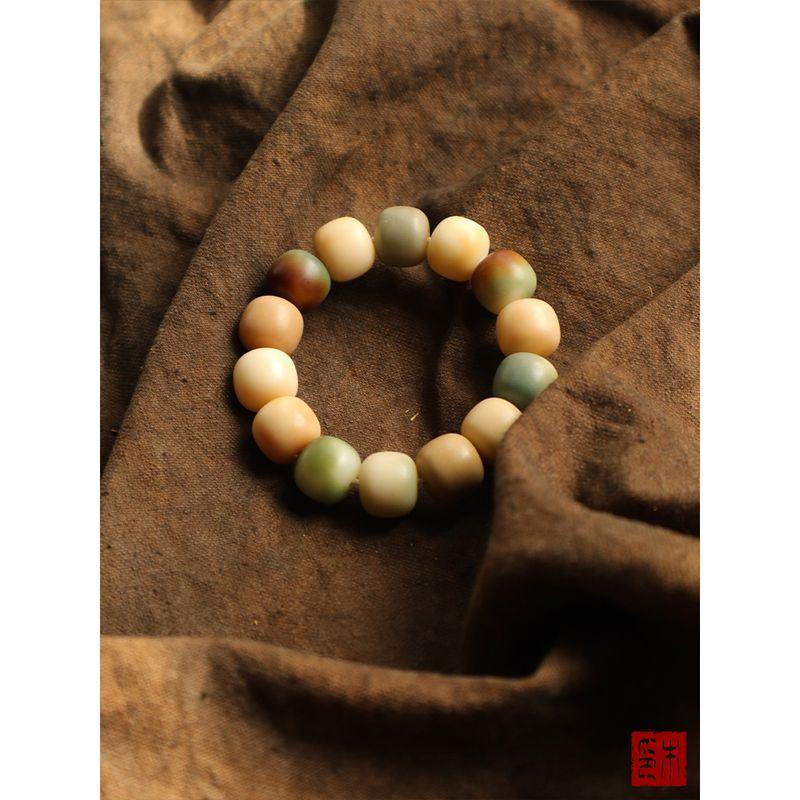 

Mumian Blue and White Mist Natural Dry Grinding High Oil Bodhi Root Old Type Barrel Bead Bracelet Crafts Men and Women Jewelry Large size dry grinding high oil high density