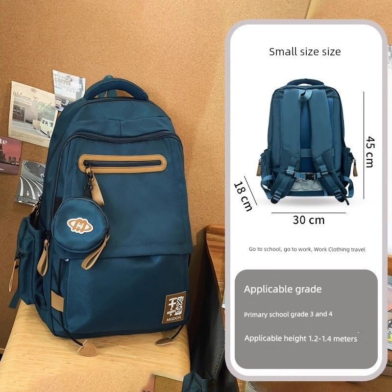 

Студенческий мужской рюкзак для снижения нагрузки, защиты позвоночника, для старшеклассников и студентов колледжей, водонепроницаемый, большой вместимости, американский туристический рюкзак Blue small size (with coin purse)