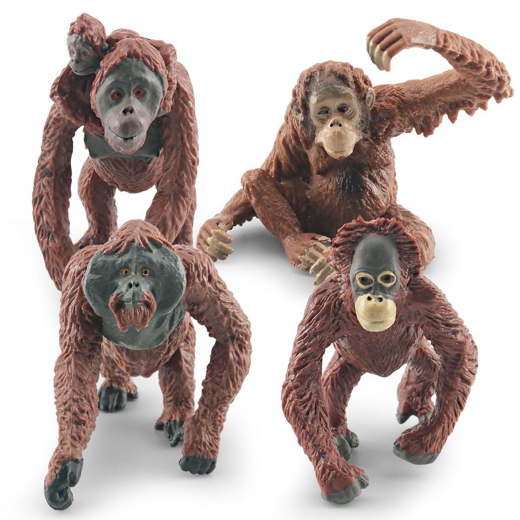 Lifelike Pvc Orangutan Model Collection With Detailed Features For Unique Desk Decor