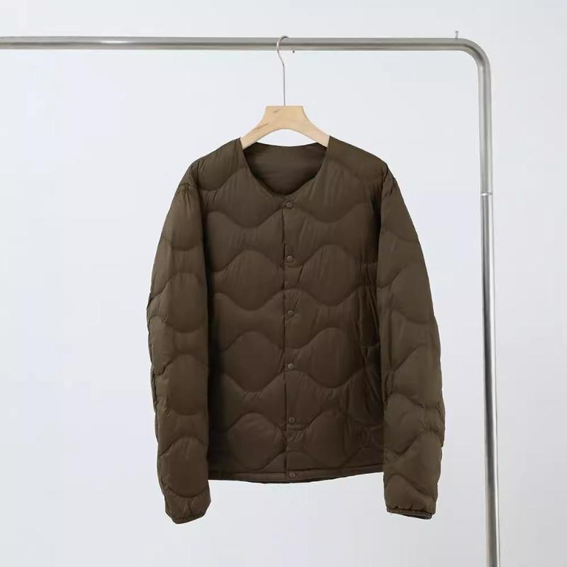 New Light and Thin Down Liner Winter Men's Collar Thin Portable Loose and Versatile Warm White Duck Down Long-sleeved Jacket