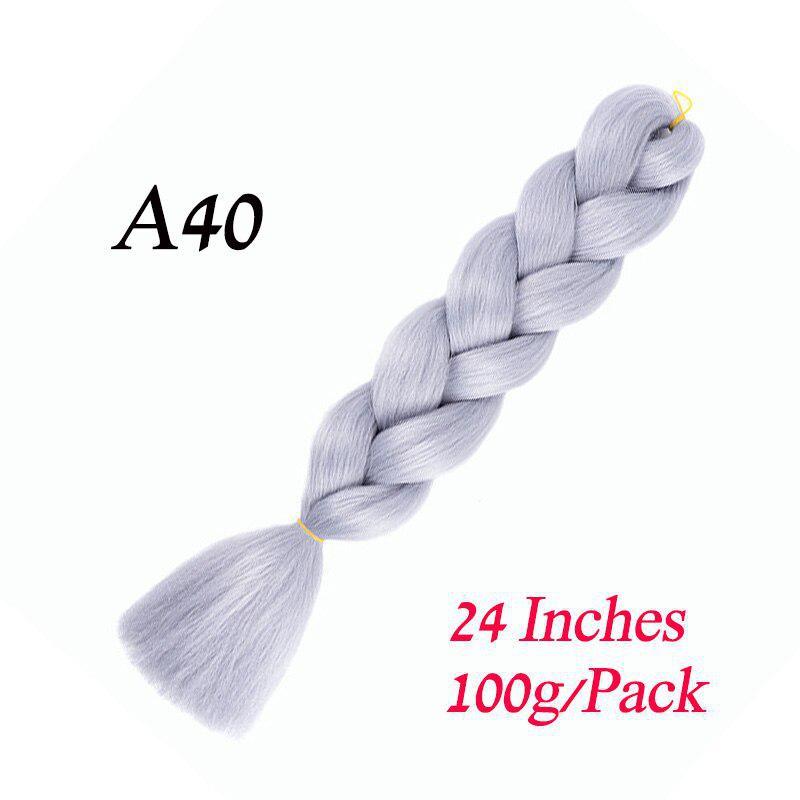 

1 упаковка синтетических волос для плетения Ombre, наборы волос Jumbo Braid Hair для женщин, оптовая продажа, прическа своими руками, сине-серый серебряный