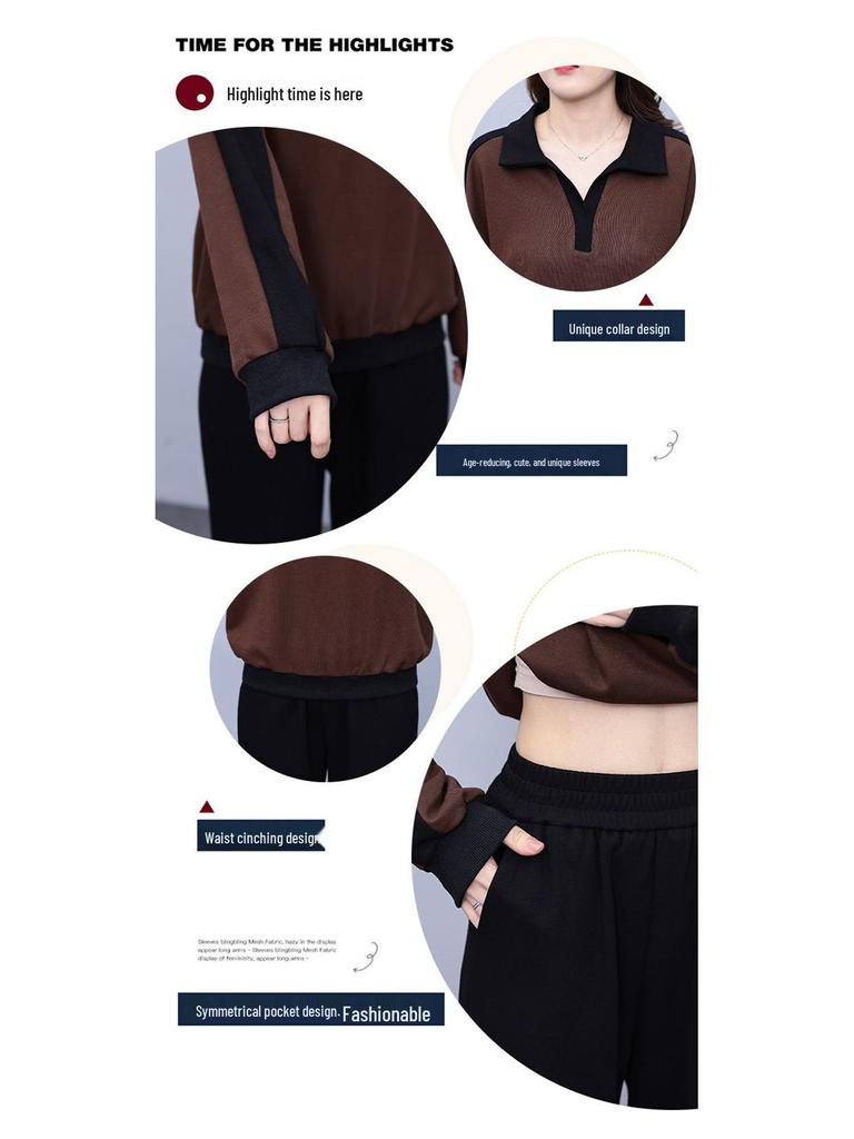 2024 Women's Fashionable Two-Piece Sportswear Set - Stylish, Age-Reducing Autumn Collection