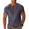 Men's T-shirt Summer Beach Short Sleeve Casual Solid Color Regular Fit T-shirt Top