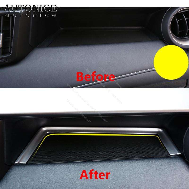 Carbon Fiber Color Inner Right Storage Box Stripe Decorator Trim for Toyota RAV4 2013 2014 2015 2016 2017 2018