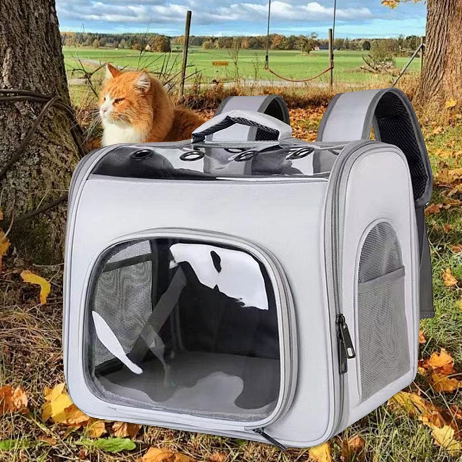 

Рюкзак для кошек и маленьких собак с регулируемыми ремнями, идеальный вариант для приключений на свежем воздухе серый