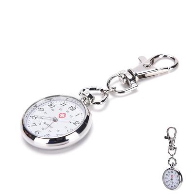 Taschenuhr aus Edelstahl mit Quarzwerk, süßer Schlüsselanhänger, Geschenk