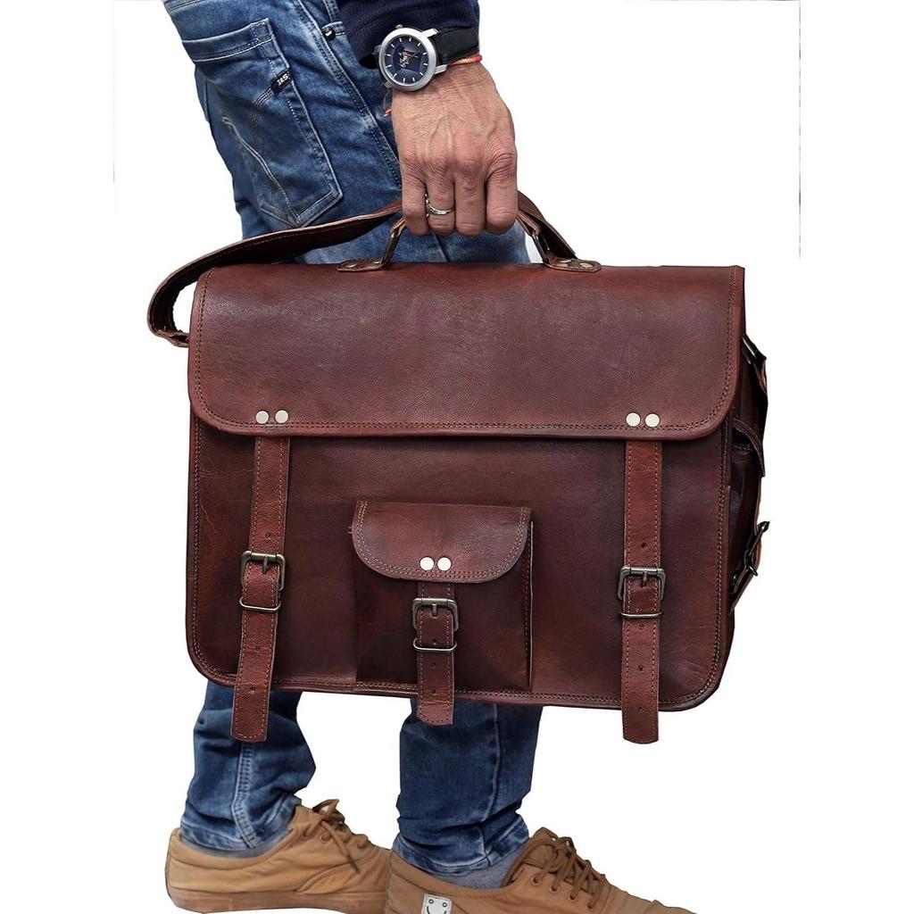 Neue Leder Umhängetasche Leder Laptoptasche Computer Umhängetasche Aktentasche Unisex Tasche