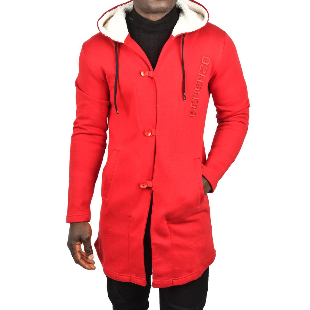 DeepSEA Düğmeli Kapüşonlu Dar Kesim Panço Uzun Hırka 2500644