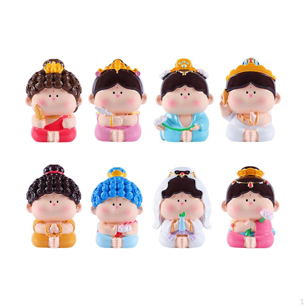 8Pcs Small Figures Ornaments Unique Figurines Set for Children Holiday Gifts