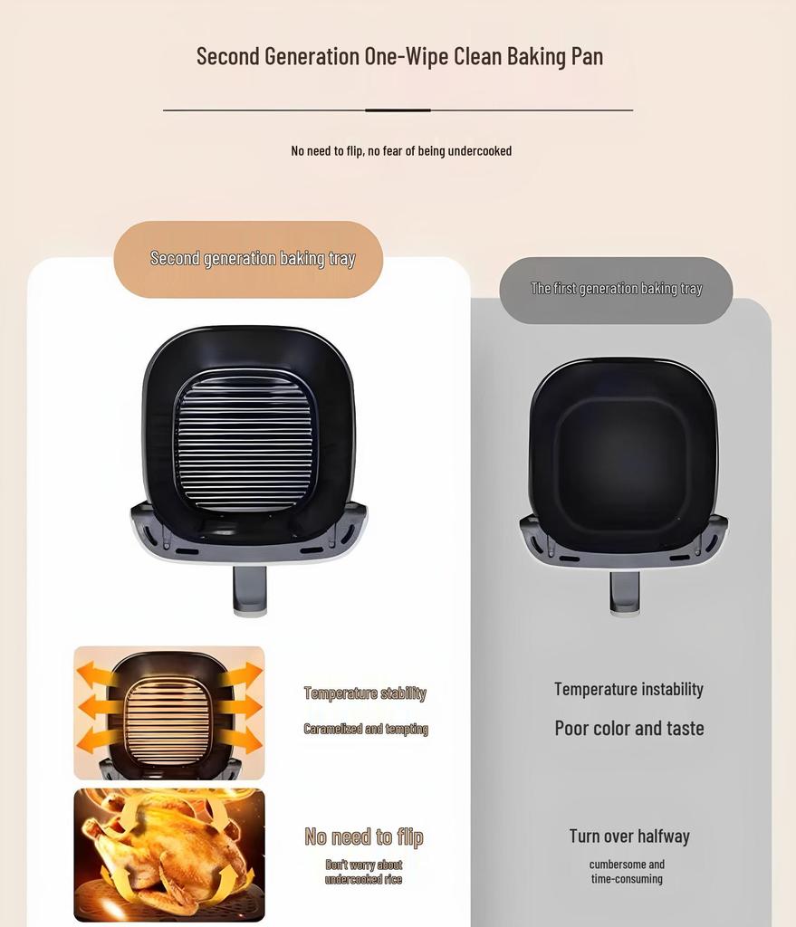 Elegancki Wielofunkcyjny Beztłuszczowy Elektryczny Frytkownica Powietrzna z Diamentowym Wzorem