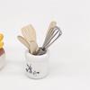 Wooden Kitchen Fork Metal Whisk Jar Set Dollhouse Miniatures 1:12 Accessories 