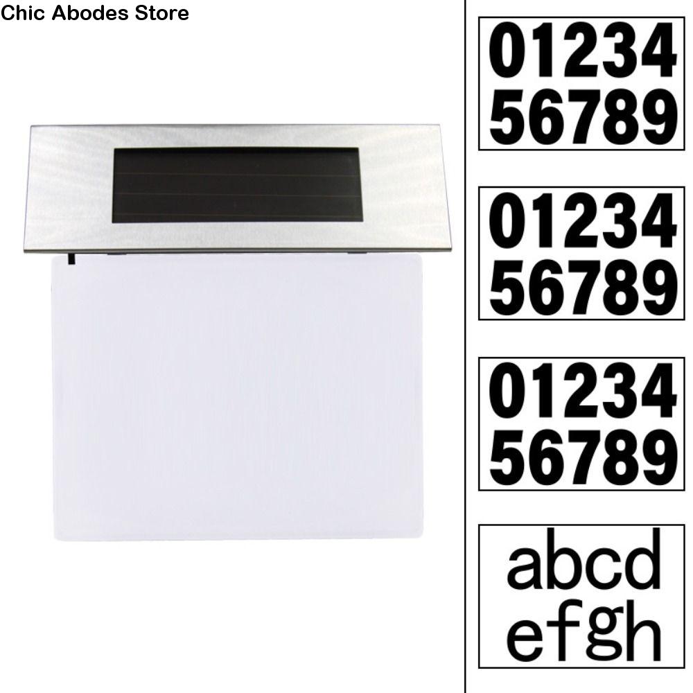 Solar-Powered LED Door Sign Light Rainproof Stainless Steel Home Door Number Lights Moisture-proof Single Color LED Address Sign