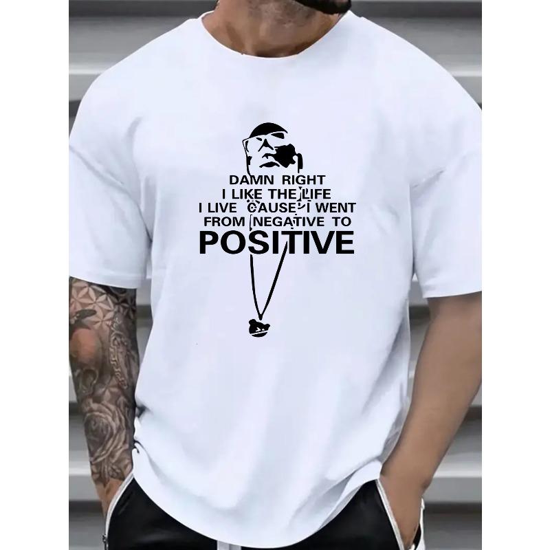 Men's Plus Size Casual Fashion T-Shirt with Hip Hop Letter Print - Comfy , Round Neck, Short Sleeve Streetwear