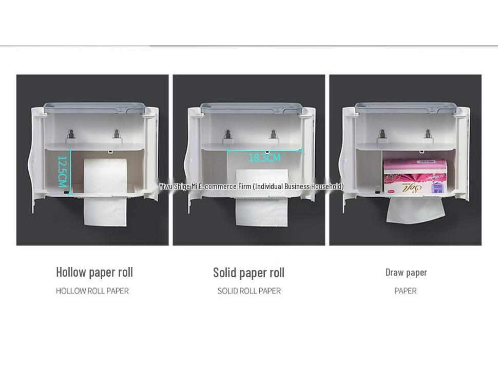Wall-Mounted Waterproof Tissue Box & Toilet Paper Dispenser