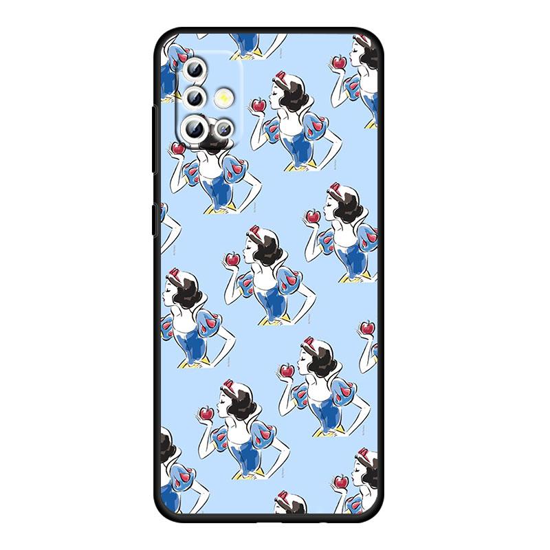 Princess Cartoon For Samsung Galaxy A73 A54 A52S A72 A71 A52 A51 A22 A32 A21S 4G 5G Silicone Soft Black Phone Case