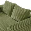 Boneless Deep Seat 2-Seater, No Assembly Foam Floor Couch, Plush Corduroy Fabric, Living Room Sofa for Small Space Apartment, Bedroom, Office (green)