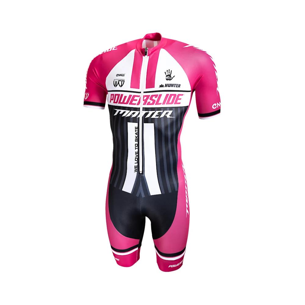 Powerslide Kombinezon Męski Krótki Rękaw Jazda na Rolkach Speed Skinsuit Ciclismo Łyżwiarstwo Szybkie Odzież do Jazdy na Rolkach