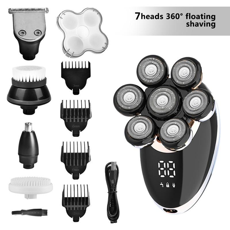 Electric Shaver 7-Head Floating Cutter Head Base USB Charging Portable Beard Trimmer Shaving Machine Man Electric Man shaver