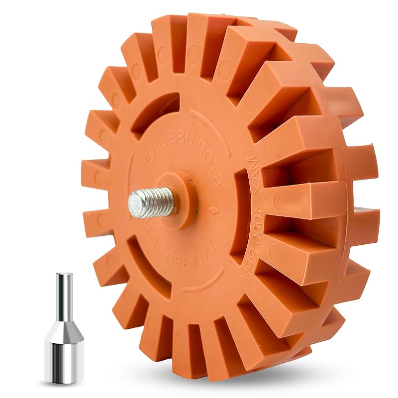 2 Packs Of Sticker Remover Rubber Wheels, 4-Inch Rubber Wheels With Drill Bit Adapters, Are Cleaning Tools For Removing Decals, Tapes, And Vinyl