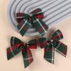 10Pcs/set Cloth Christmas Plaid Bow Plaid Bow Various Style Xmas Tree Pendant Soft Cute Christmas Garland Accessories Christmas