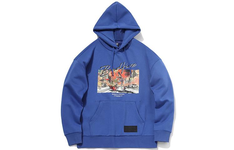 Li Ning Sweatshirts Men s Blue Hooded Thickened Regular AWDR099-1 XS