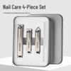 Splash-Proof Metal Nail Clipper Manicure Set - 4 Pieces