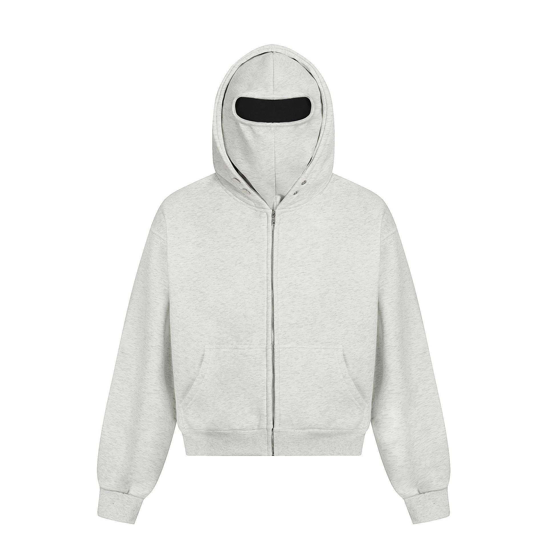 Men s Autumn and Winter Fleece Sweater Balaclava Hat Jacket Hoodie Sweatshirt Hooded Sweater S