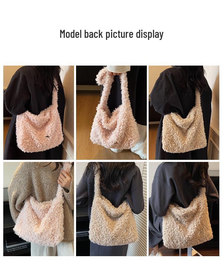 2025 Early Autumn Cute Plush Handbag and Crossbody Shoulder Bag