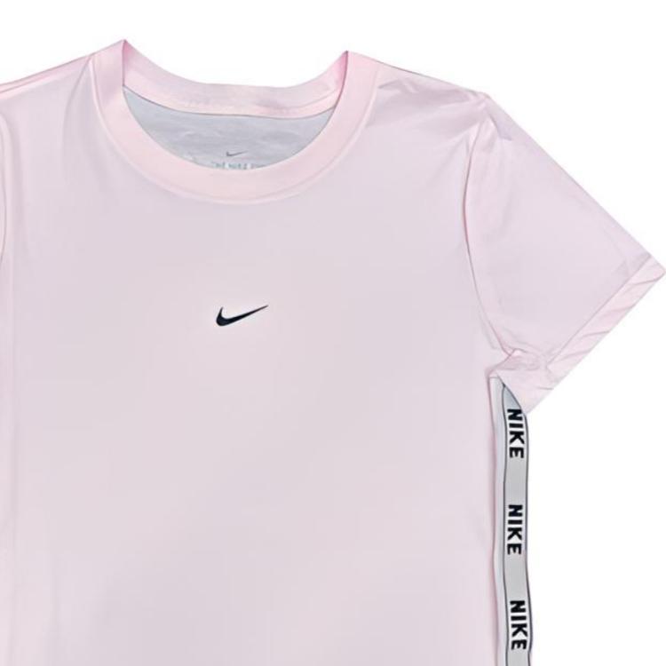 Nike Logo Sports Casual Crew Neck Short Sleeve T-Shirt Women Tops Pink DC0575-630