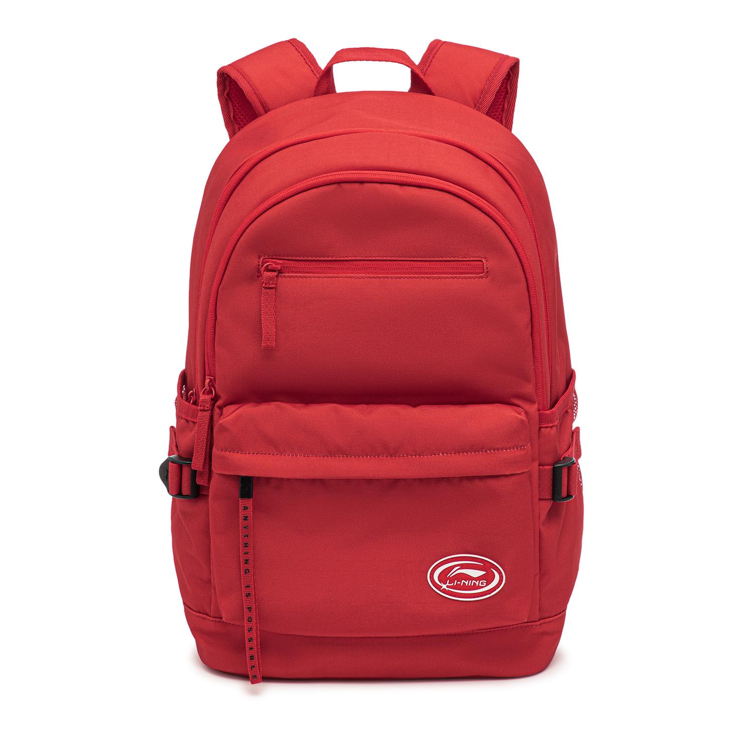 Li Ning Sports Life Collection Polyester Backpack Regular Unisex Vermilion ABSU001-2