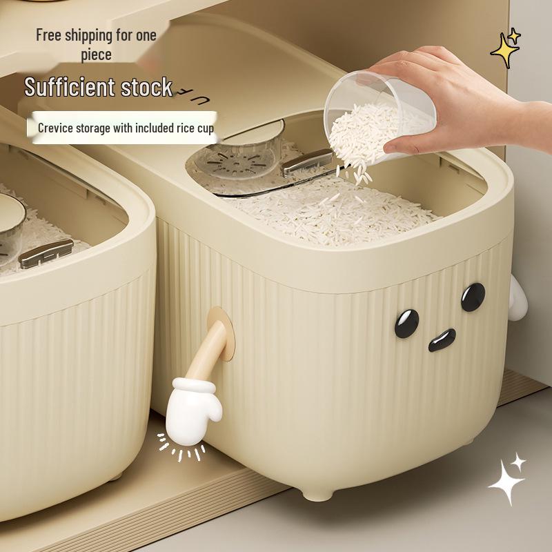 Uforu 20 Jin Food Grade Rice Storage Container with Lid - Insect & Moisture-Proof, Large Kitchen Storage Bucket.