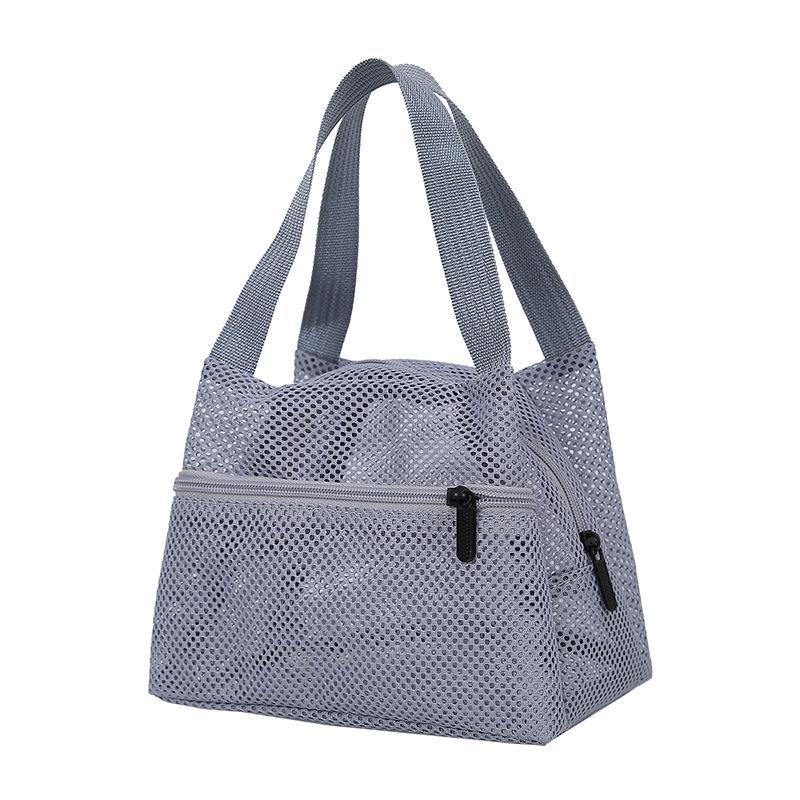 Mesh Lunch Tote Bag Breathable Lightweight Mesh Handbag with Zipper Casual Cooler Bag for Work Picnic & Beach Use