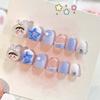 12Pcs/set Love Heart Children False Nails Flowers Cartoon Nail Accessories  Student