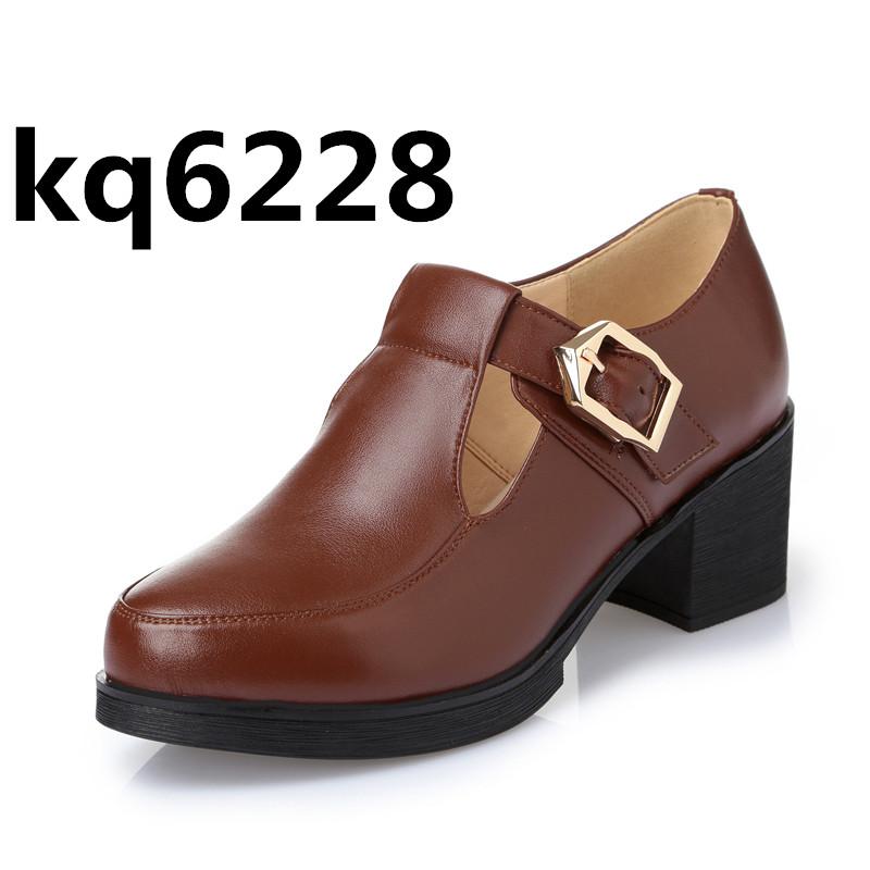 Fashion GKTINOO New 2024 Fashion Women Mary Janes High Heels For Ladies Work Shoes Platform Pumps Women Genuine Leather Shoes