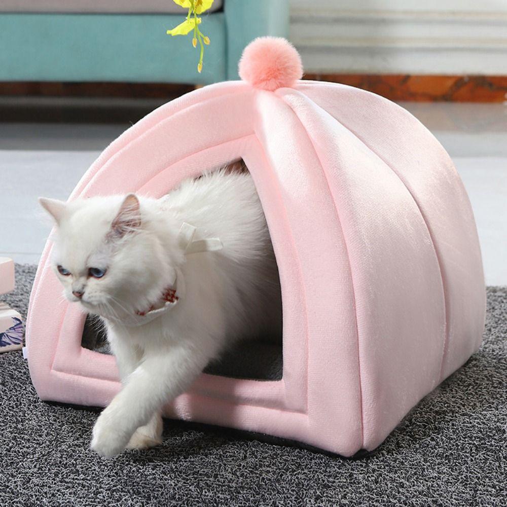 Soft Semi-enclosed Cat Villa Warm Cat Sleeping House Creative Cats Cave Bed  Indoor