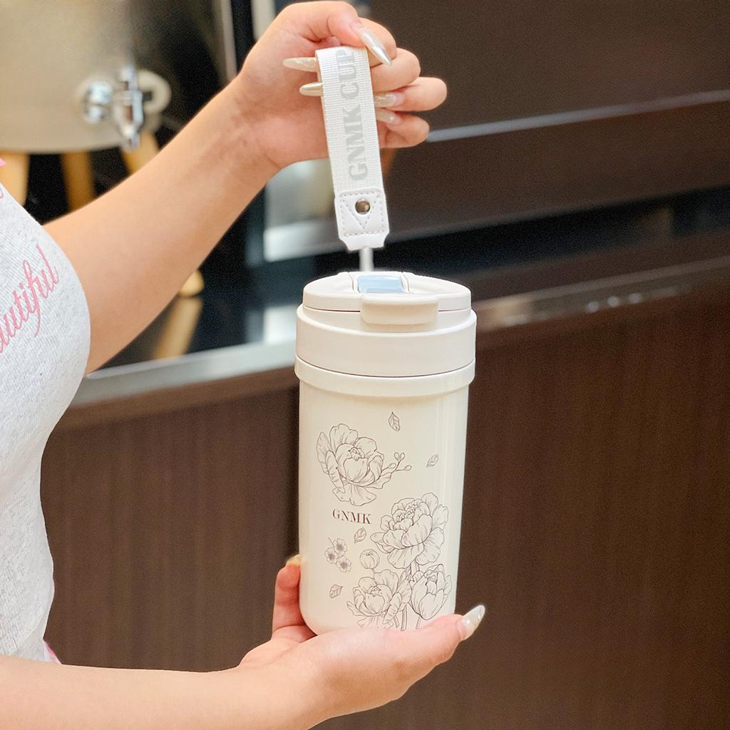 New High Appearance Level Thermos Cup Dieland Large Capacity Straw Cup Girls Office Coffee Cup Double Drinking Cup