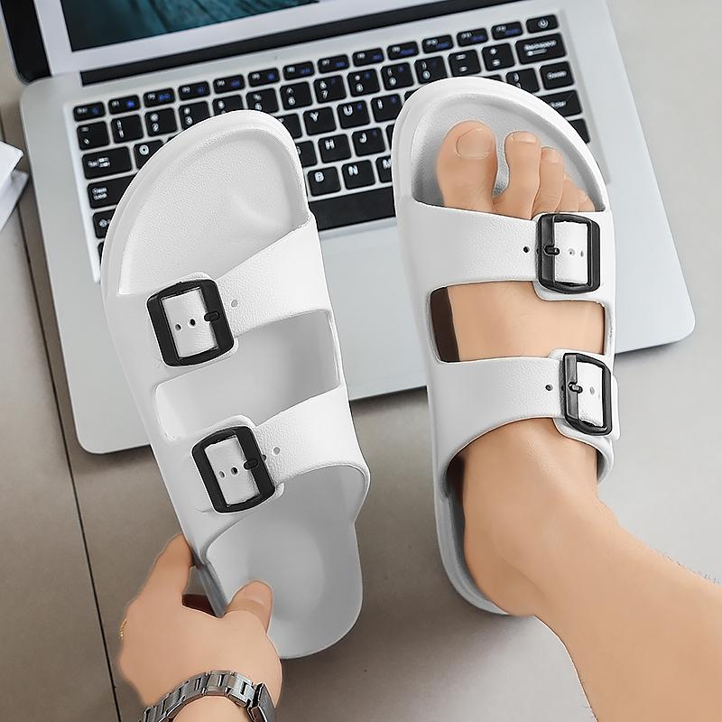Summer Men Women Slipper Outdoor Beach Sandals EVA Platform Flip Flops For House Slides Buckle Soft Thick Sole Sandals