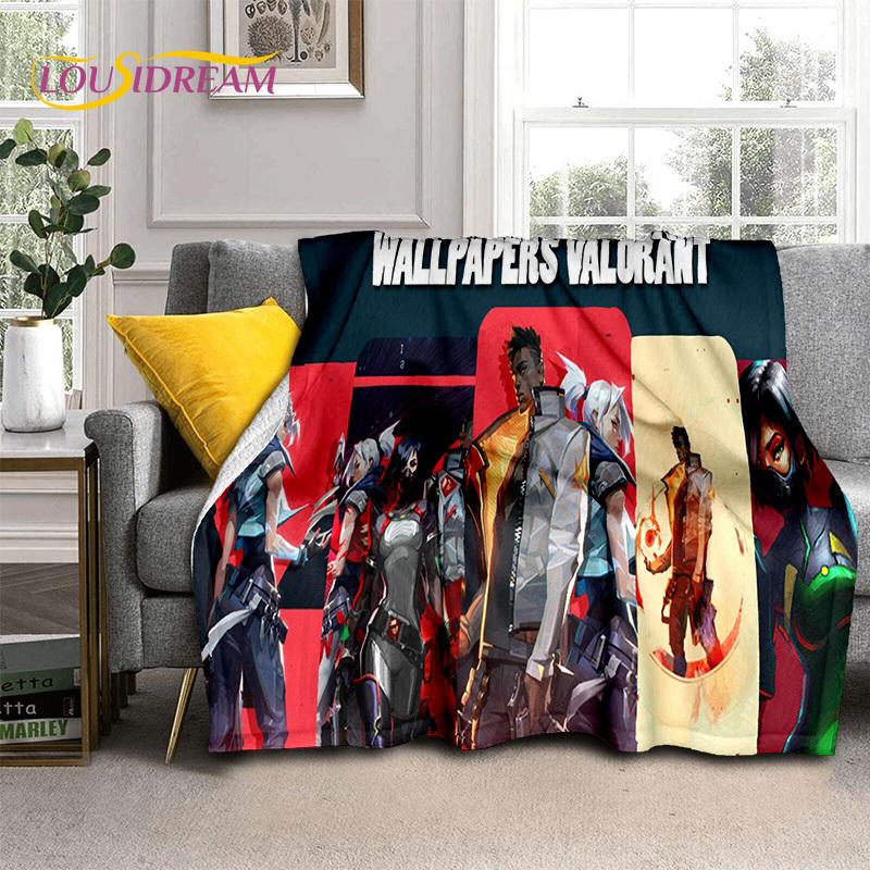 Cartoon Game VALORANT Gamer 3D Blanket,Soft Throw Blanket for Home Bedroom Bed Sofa Picnic Travel Office Rest Cover Blanket Kids